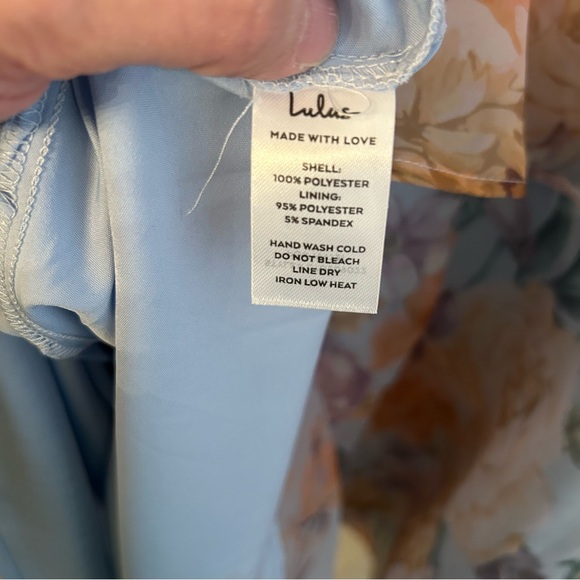 Playfully Posh Blue Floral Organza Tie-Strap Tiered Midi Dress Size XL - Picture 8 of 11